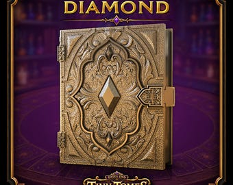 Diamond Tiny Tome Deck Box | Trading Card Holder, DnD Dice Box, MTG Storage Case