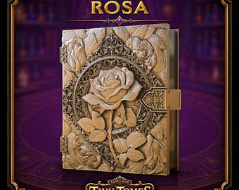 Rose Tiny Tome Deck Box | Trading Card Holder, DnD Dice Box, MTG Storage Case