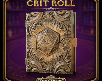 D20 Tiny Tome Deck Box | Trading Card Holder, DnD Dice Box, MTG Storage Case