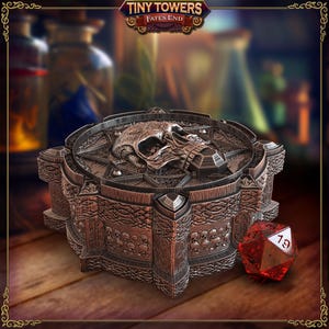 Necromancer Dice Vault, RPG Dice Holder for Roleplaying Games, DnD Pathfinder and Board Games, Fates End Tabletop Gaming