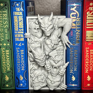 Demon Imps Booknook, Fantasy Bookshelf Decor, 3D Printed Monster Book Nook and Bookends