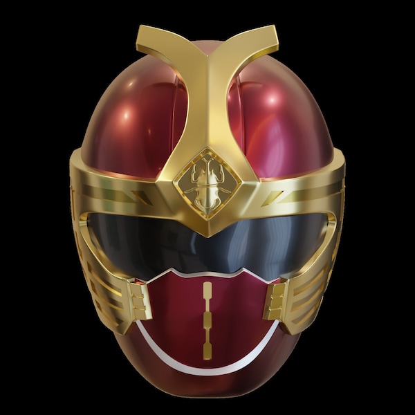 Crimson Thunder Ranger Ninja Storm Helmet 3D Model