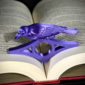 Porta-pagina Raven, regalo fantasy a forma di corvo stampato in 3D per gli amanti dei libri