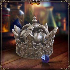 Crown Dice Vault, RPG Dice Holder for Roleplaying Games, DnD Pathfinder and Board Games, Fates End Tabletop Gaming