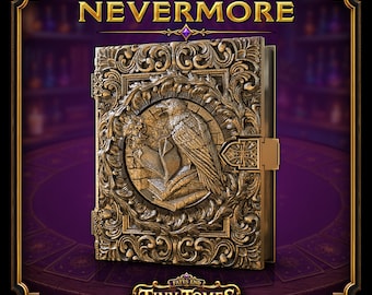 Raven Tiny Tome Deck Box | Trading Card Holder, DnD Dice Box, MTG Storage Case