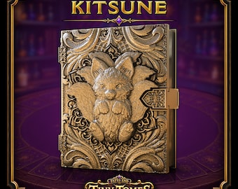 Kitsune Tiny Tome Deck Box | Trading Card Holder, DnD Dice Box, MTG Storage Case