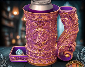 Dragon Can Holder and Dice Tower, Fantasy RPG Tabletop Game Accessory