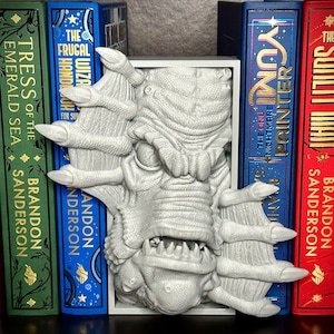 Swamp Monster Booknook, Fantasy Bookshelf Decor, 3D Printed Monster Book Nook and Bookends, Creature from the Black Lagoon