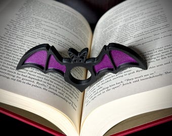 Portapáginas con alas de murciélago, accesorio de fantasía impreso en 3D para amantes de los libros
