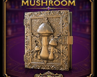 Mushroom Tiny Tome Deck Box | Trading Card Holder, DnD Dice Box, MTG Storage Case