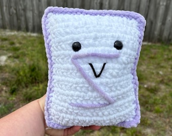 Grape Pop-tart Plushie - Peluche de ganchillo hecho a mano de 9 pulgadas de alto