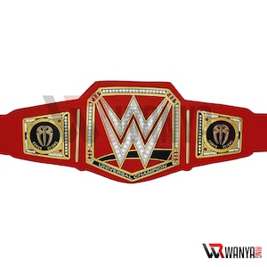 Roman Reign Universal Champion Replica Red Belt World Heavyweight Champion 2mm Brass Plates