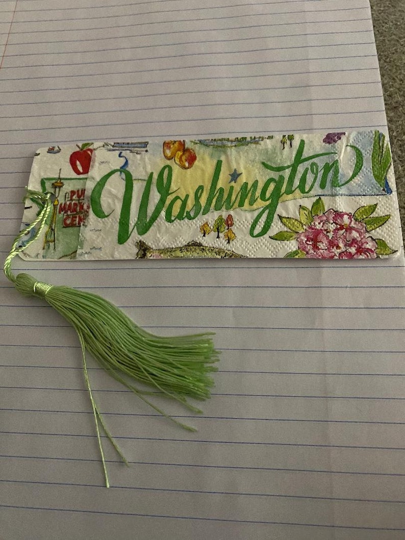 Washington Bookmarks Bookmark Handmade With State and Graphics Washington - Etsy