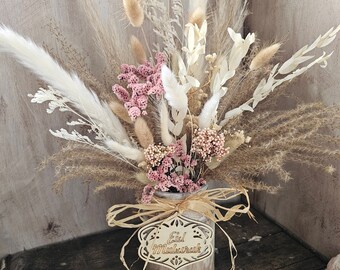 Conjunto de presente Eid, presente de flores para Eid, presente de Eid Mubarak flores secas, Eid Al Fitr, ideias de presente de Eid, arranjo de pampas, Ramadã, decoração de Eid de flores secas