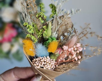Bridesmaid proposal Bulk dried flower mini bouquet hen party favor,Boho bouquet favors mini,Magnet favors bulk,Dry flower bouquet for guests