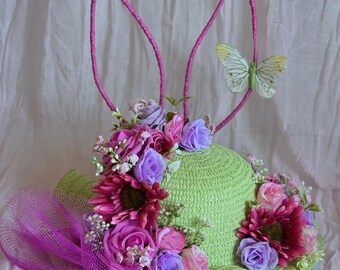 Easter Bonnet,bright Summer Flower Hat,kids Easter Hat  display picture 1