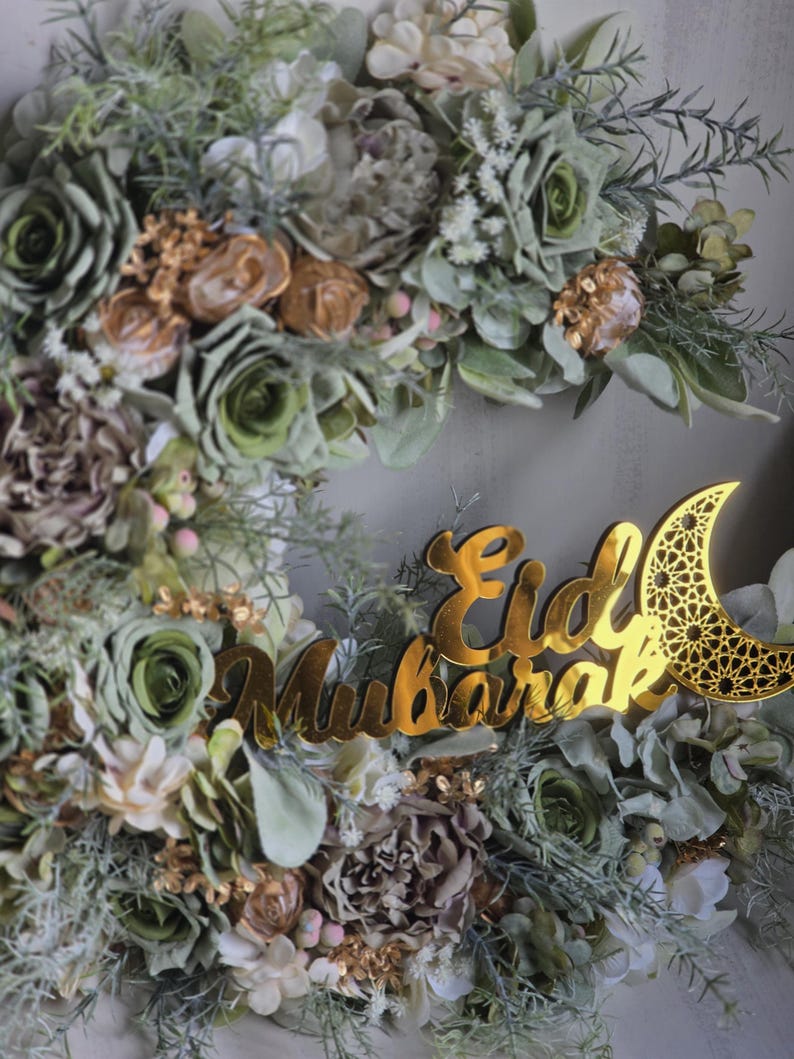 Eid Door wreath,Ramadan Wreath,Eid decoration for Muslim home,Islamic Ornament,Islamic Gift for her,Eid gifts,Ramadan decor,Ramadan display image 12