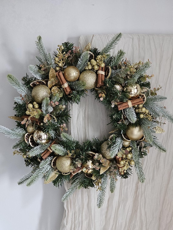 Large Gold Glitter Christmas Wreath,christmas Display,winter