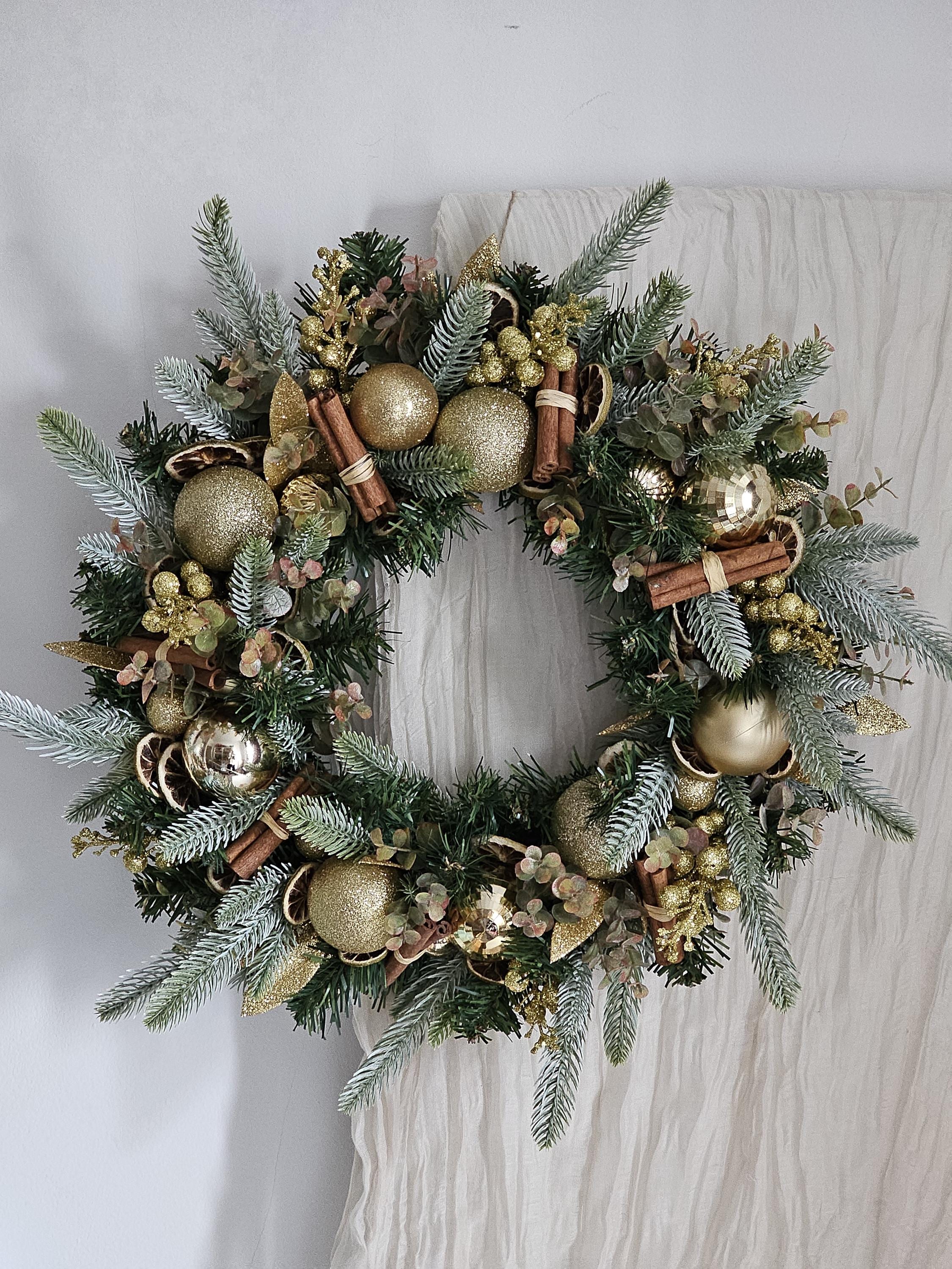 Large Gold Glitter Christmas Wreath,christmas Display,winter