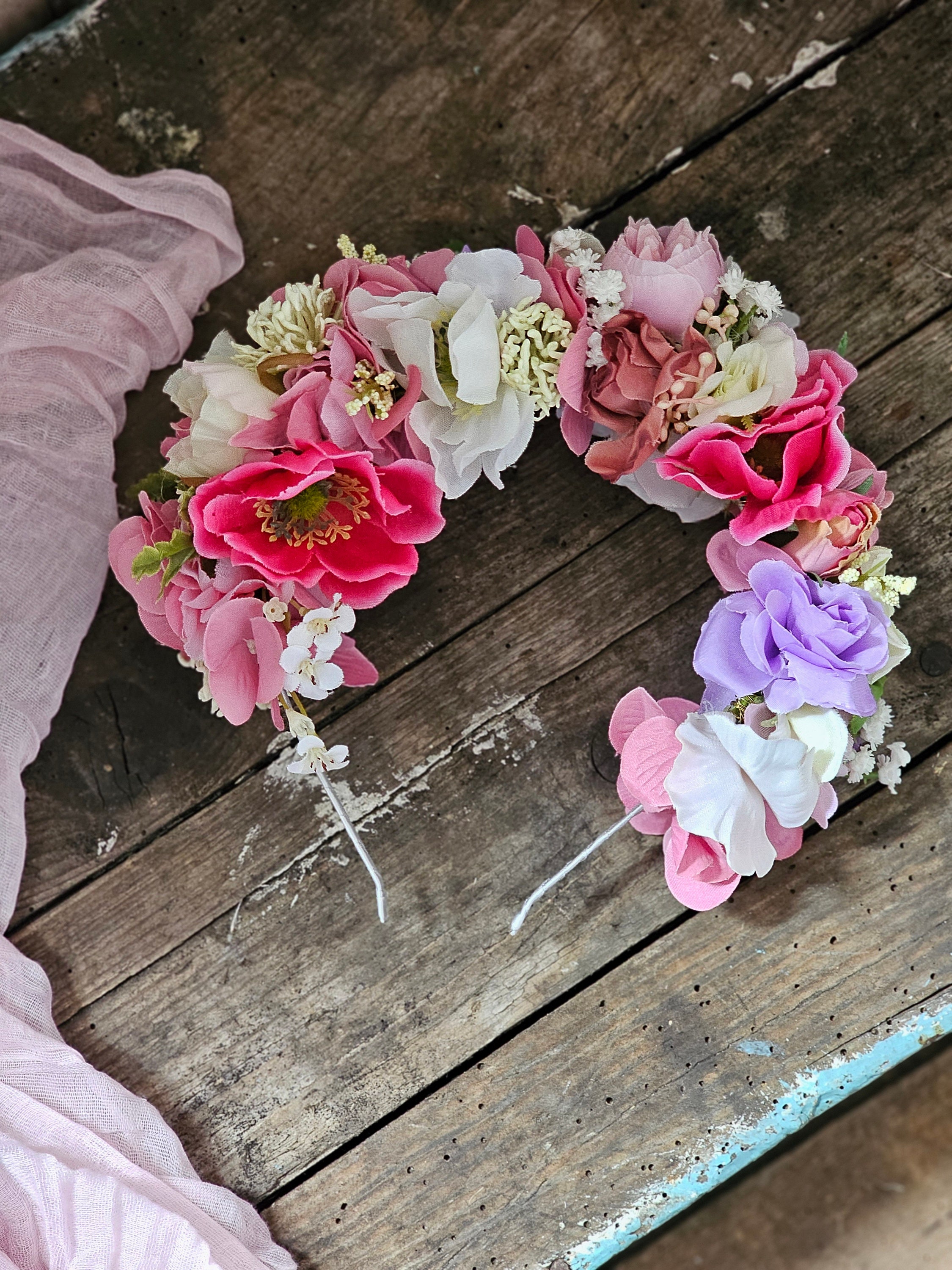 Flower Headband,floral Headband,bright Flower Crown,silk 