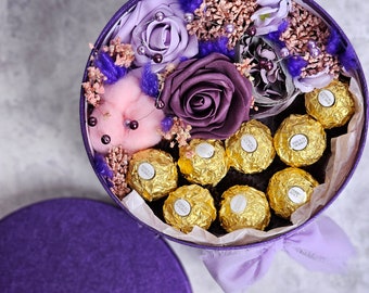 Birthday Gift Hamper,chocolate gift set,flowers and chocolate,Ferrero rocher,Gift set for Mum,self care box,spa gift set,Housewarming gift