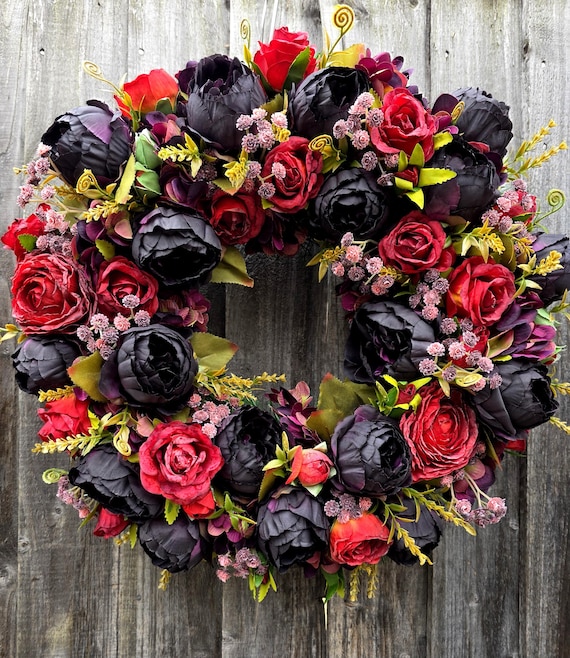 Décoration Murale Saisonnière Perfnique Grande Couronne D'automne De 60 Cm Pour Porte D'entrée, Grande Couronne De Blé Pour Porche, Décoration Murale D 'intérieur Et D'extérieur Couronne Automne Porte