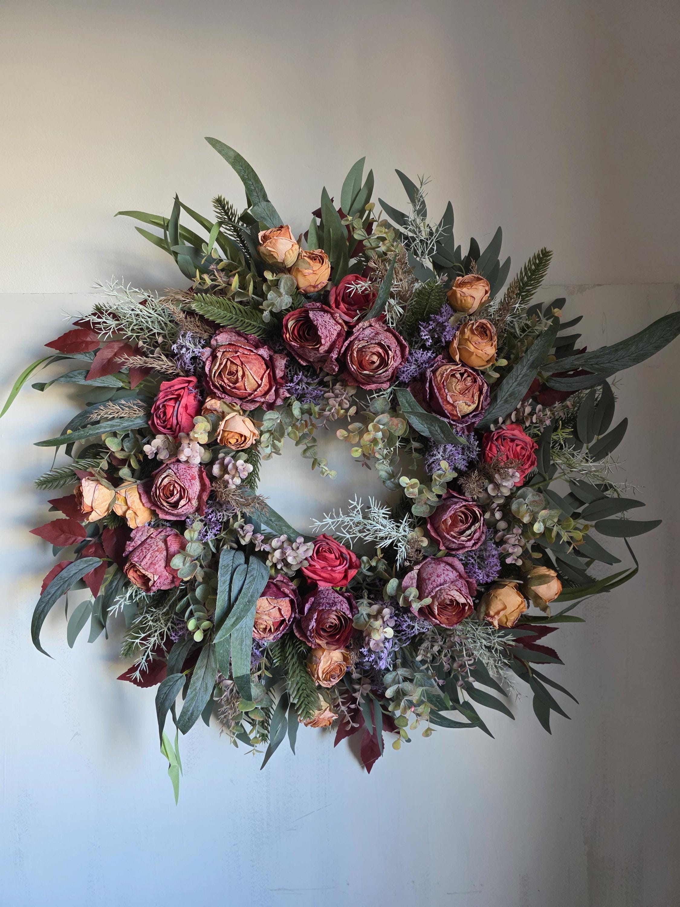 Ghirlanda Porta Ingresso Ghirlanda di fiori di campo artificiali primaverili ed estivi da 45,0 cm, ghirlanda decorativa multiuso colorata for la porta d'ingresso, decorazione for la casa