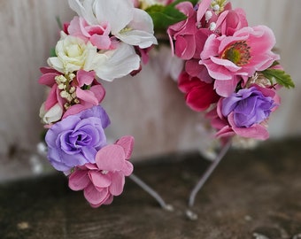 Flower Headband,floral Headband,bright Flower Crown,silk  display picture 3