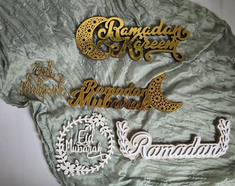 Eid Mubarak gold ornament,Eid table decor,Eid Mubarak display sign,Ramadan Kareem home decor,Ramadan wood sign,Ramadan Gift,Gold Eid Gifts