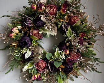 LLZLL Ghirlanda di eucalipto da 50,8 cm, per porta d'ingresso, primavera ed estate, verde con bacche, ghirlanda per porta di fattoria, per porte d' ingresso e interni