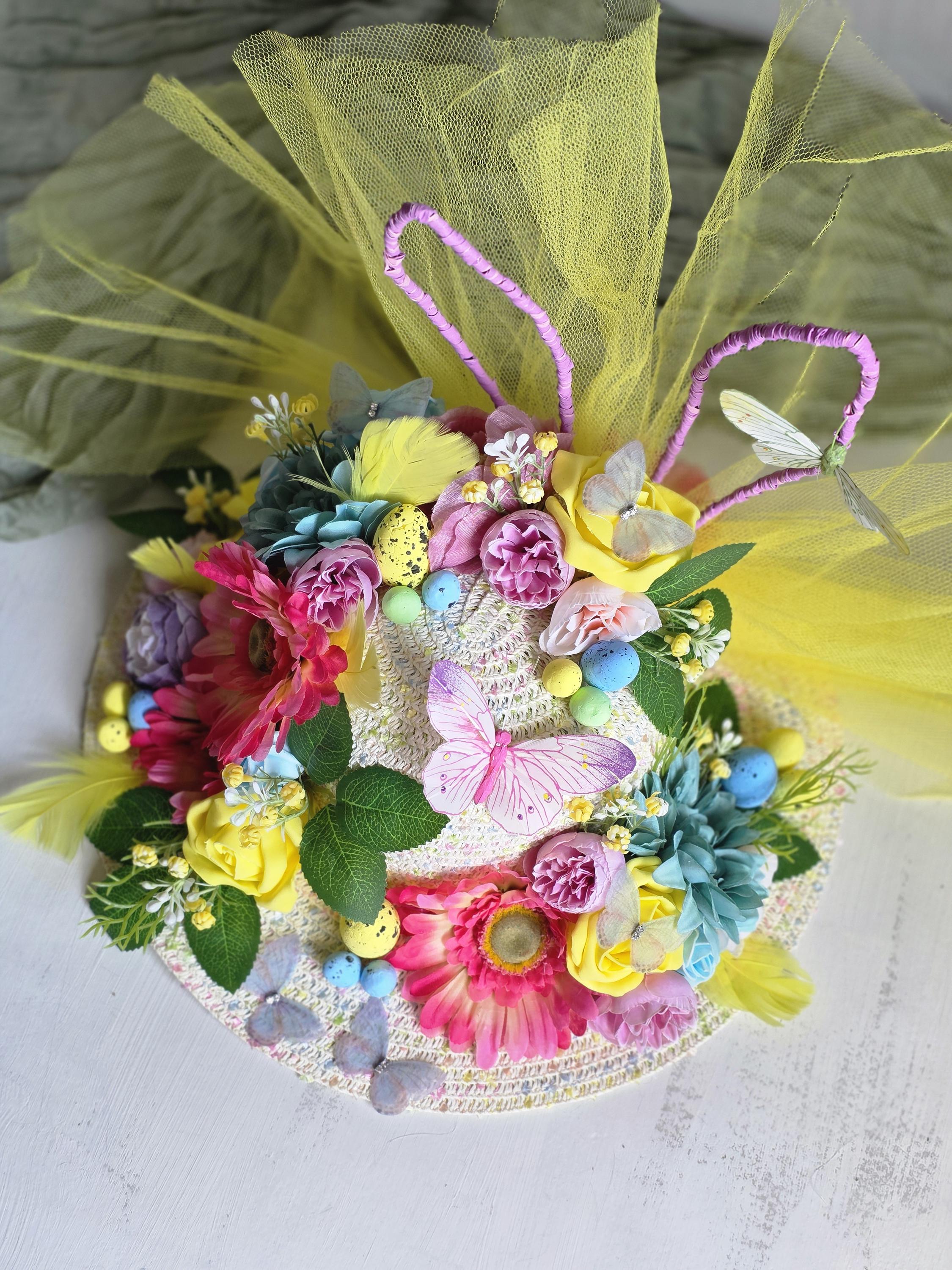 Easter Hat Floral Egg Flowers Bunny Garden Butterfly Festival Bonnet Spring Big Hat Trend Roundup | Easter Bonnet Parade — New York Handmade  main image 3