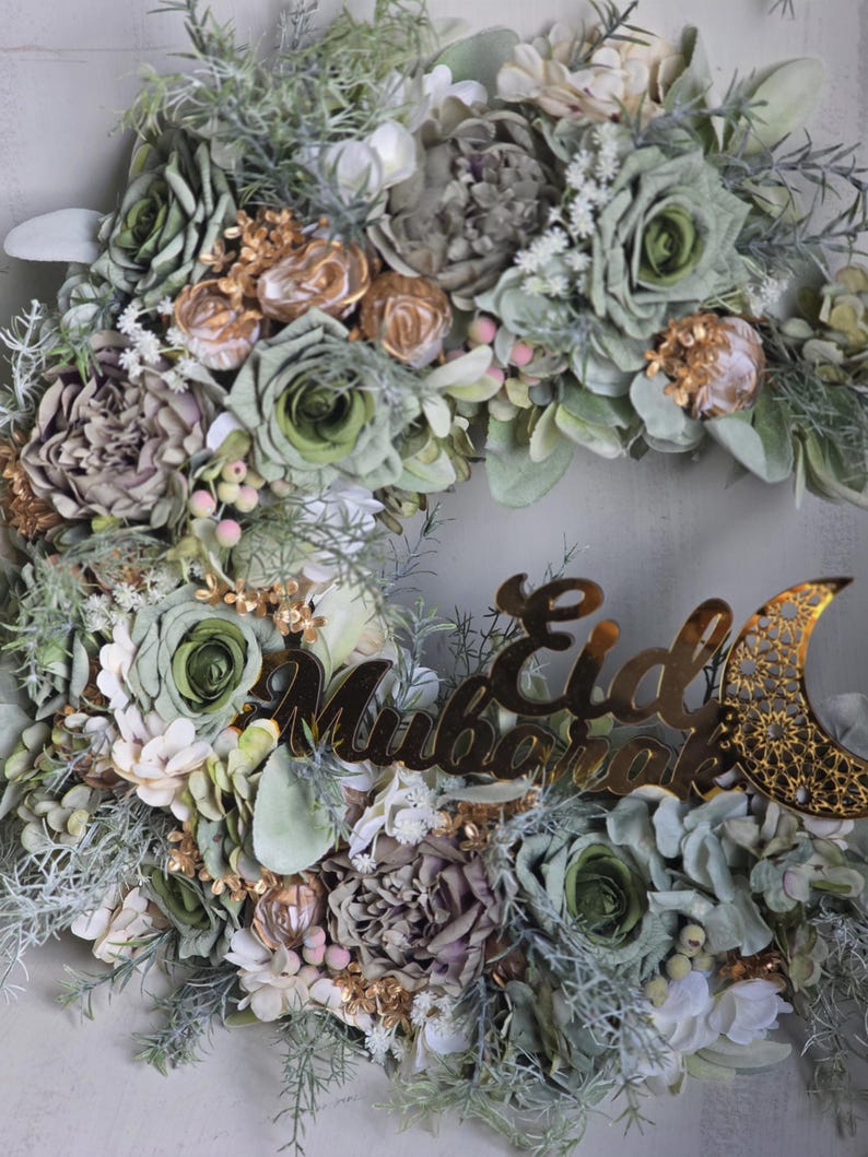 Eid Door wreath,Ramadan Wreath,Eid decoration for Muslim home,Islamic Ornament,Islamic Gift for her,Eid gifts,Ramadan decor,Ramadan display Eid Mubarak (LARGE)