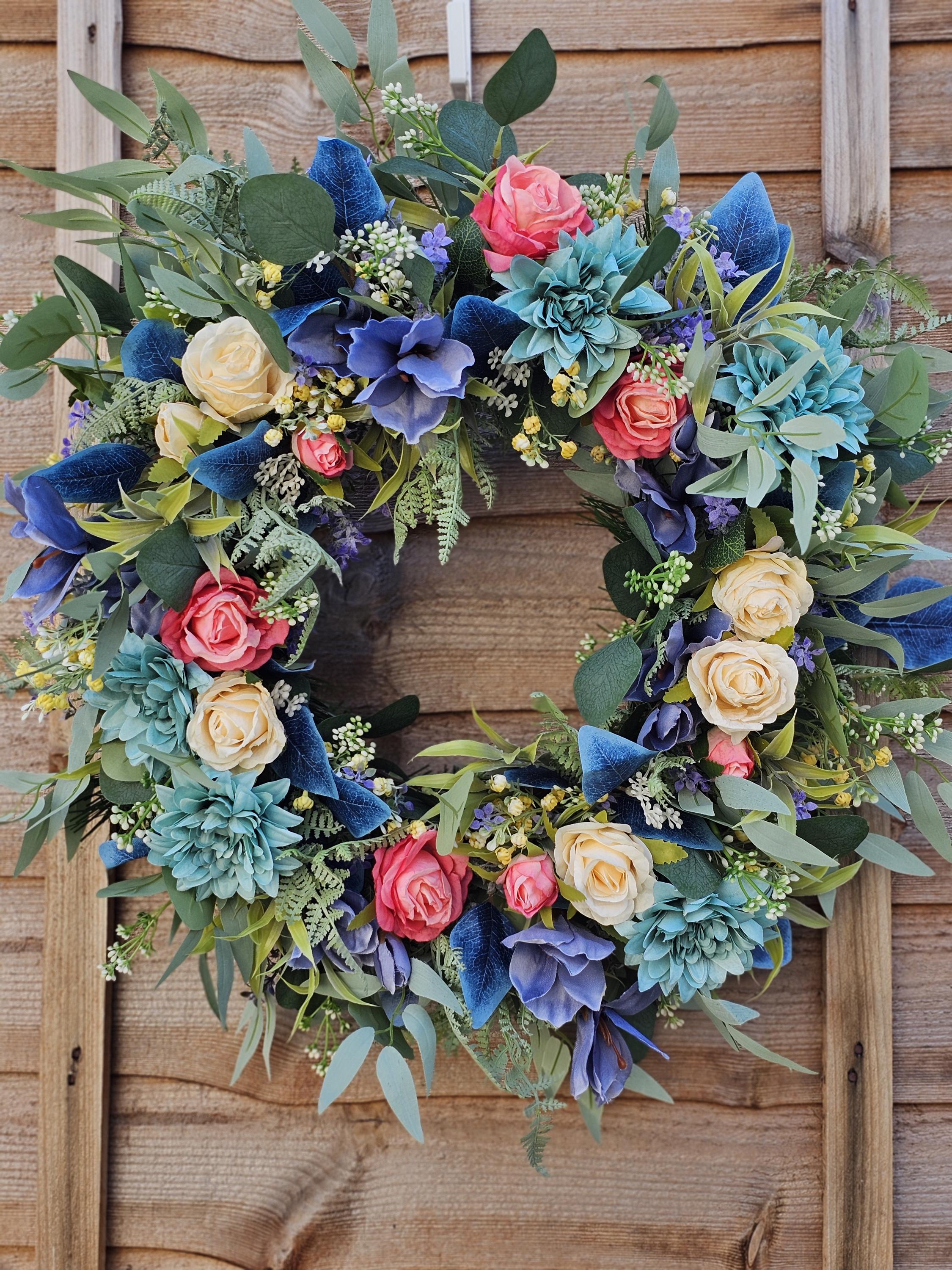 Spring Wreath for Front Door 55cm,extra Large Spring Door Wreath