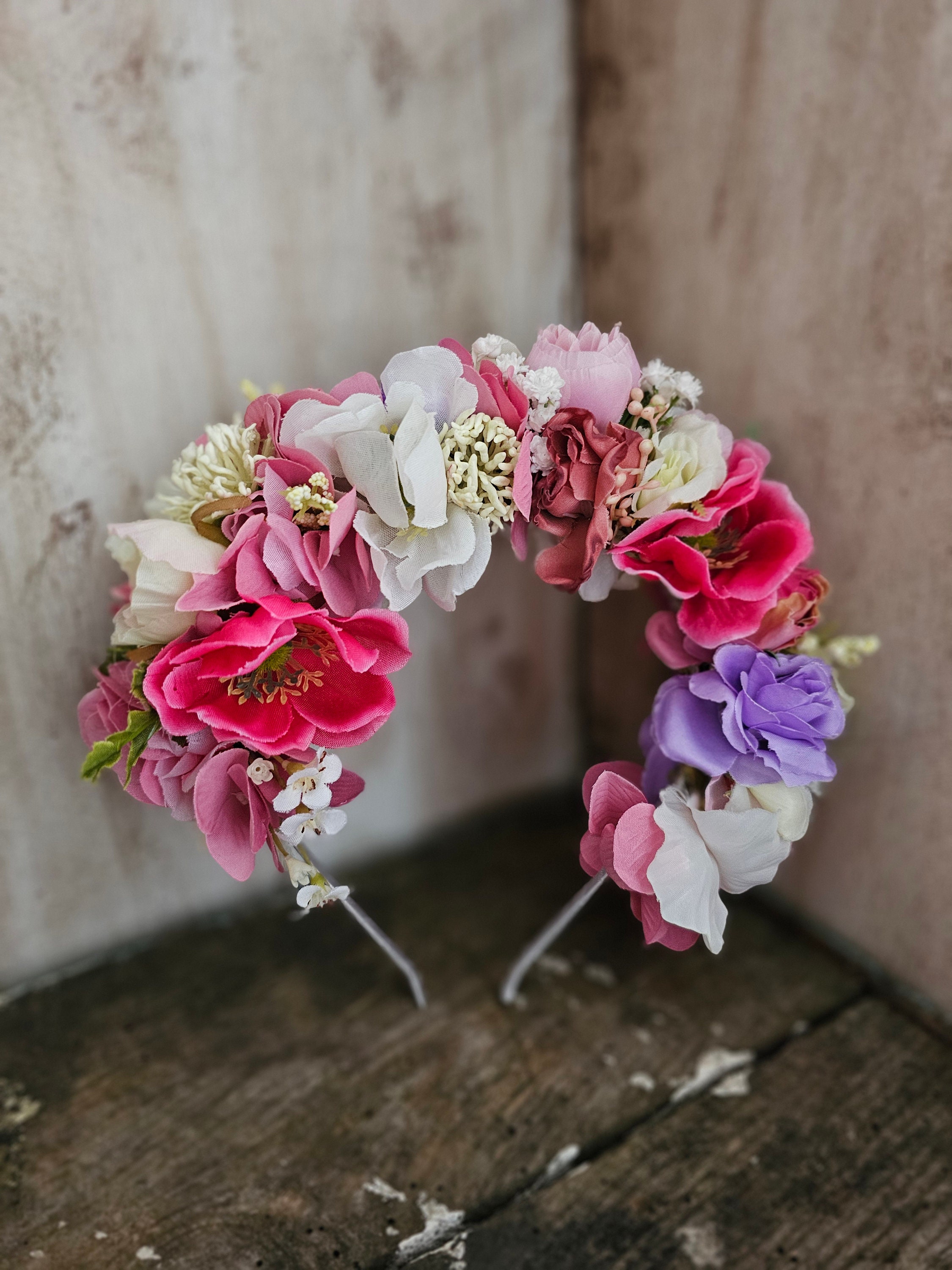 Pink Floral Headband made in Italy Tutti Frutti Headband | Lison Paris main image 3