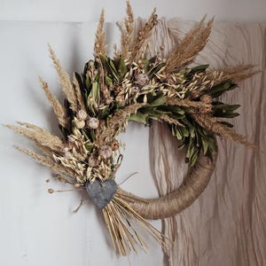 Dried flower wreath,Autumn wreath,Dried flower half wreath,autumnal natural decor, botanical door wreath,rustic home decor,wedding decor