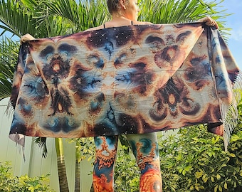 Spiral Galaxy Reversible Rave Pashmina - Festival/EDM Shawl - by PLURfect Studios
