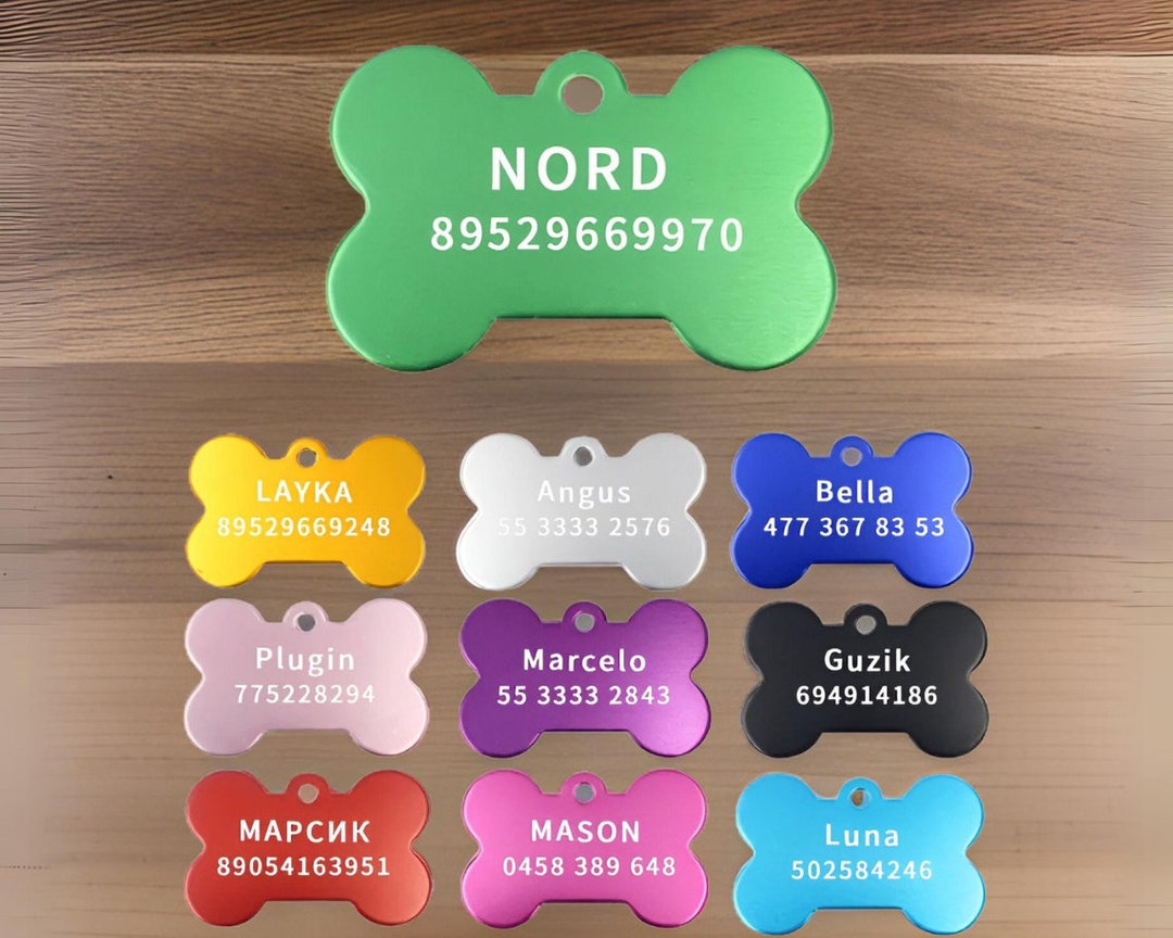 Custom Dog ID Tags Customized Cute Dog Ornament Personalized Pet Collar