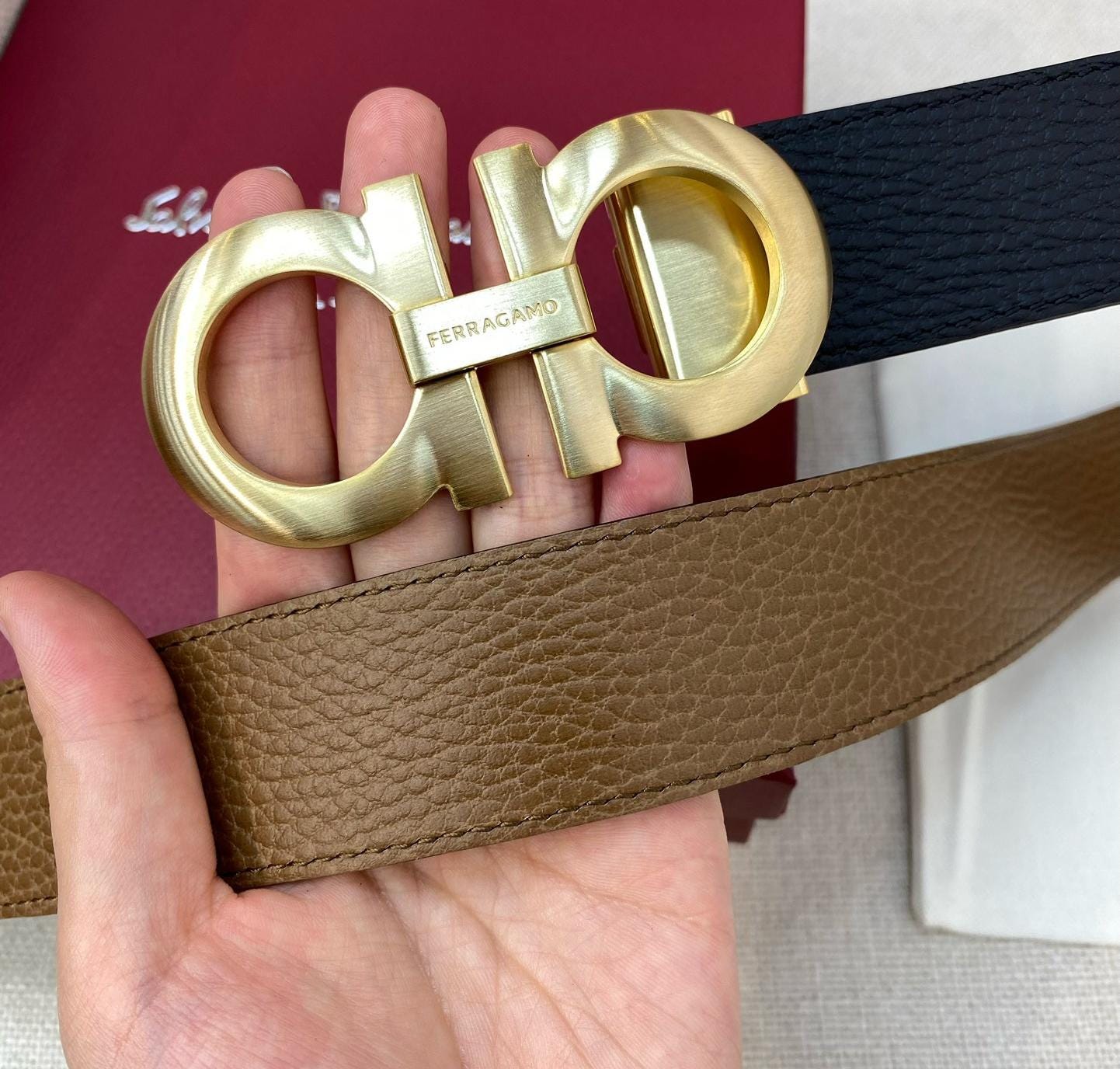 ferragamo belt gold buckle