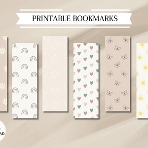 Printable Bookmarks, Boho Bookmarks, Aesthetic Bookmarks, Bookmark Set