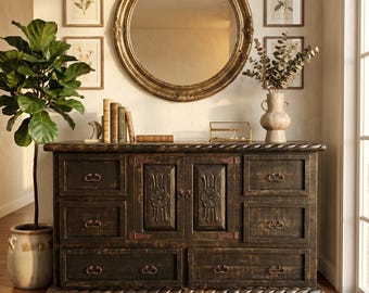 boho farmhouse dresser 4-drawer Floral Dresser, Bedroom Organizer, Shabby Chic Storage style bedroom set delivers