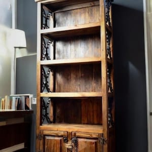 Metal Scroll Bookcase, Unique Vintage Home Decor, Rustic Book Storage & Display, Rustic Style Shelving storage, Handcrafted book shelve.