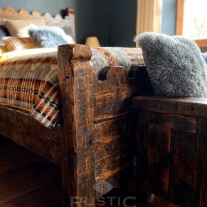 Rustic Custom Beds Rustic Solid Wood Bed Frame, Handmade King Queen Farmhouse Bed, Western ...
