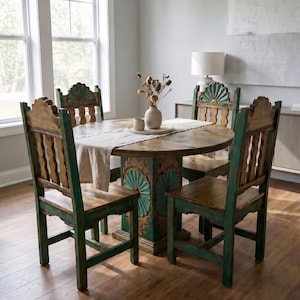 Tularosa Round Dining Table, Rustic Round Dining Table, Handcrafted Pine Wood Table, Southwestern Dining Table, Round Farmhouse Table.