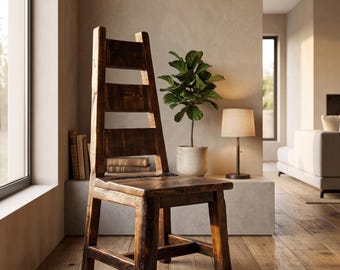 Old Fashion Aztec Chair, Rustic Western Dining Chair, Western Style Dining Chair, Farmhouse Western Furniture Decor, Handmade Wooden Chair.