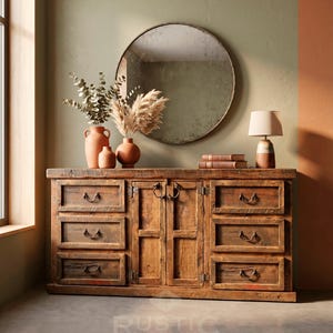 Old Fashion Dresser, Solid Wood Vintage Style, Rustic Farmhouse Style, Old Fashion Wooden Dresser