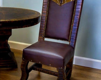 Silla Sierra 501 Axis de estilo clásico, diseño Sierra 501 artesanal, silla de madera reciclada, silla de cabaña de estilo western, silla de casa de campo.
