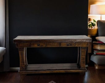 Old Fashion San Antonio Sofa Table, Southwestern Sofa Console, Farmhouse Entryway Table, Handmade Rustic Hall Table.