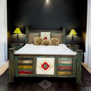 Florida Bed, Rustic Solid Wood Queen & King Sizes, Solid Wood Frame, Farmhouse Bed, Minimalist Handmade Bed King/Queen