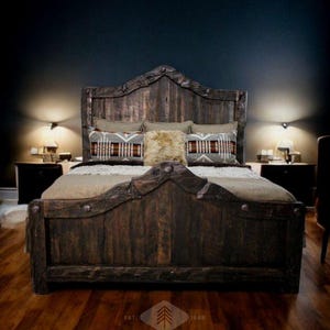 Old Fashion Rancho Bed, Handmade Rustic Solid Wood Bed Frame, Old Fashion Wooden Bed for Bedrooms, Handmade Rustic Rancho Bed