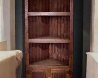 Old Fashion Corner Cabinet, Corner organizer, Rustic corner shelve storage, Old Fashion Handmade Wood Design, Rustic Corner Cabinet.